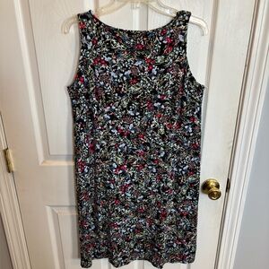 J. Jill Black Floral Midi Dress